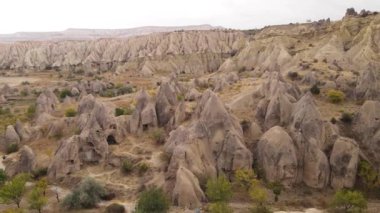 Kapadokya hava manzarası. Hindi. Goreme Ulusal Parkı