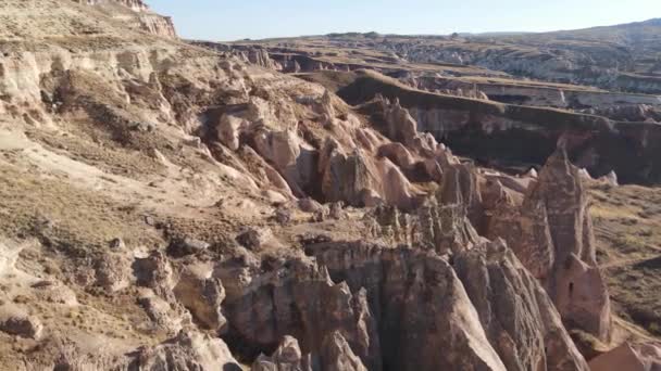 Capadocia vista aérea del paisaje. Pavo. Parque Nacional Goreme — Vídeo de stock