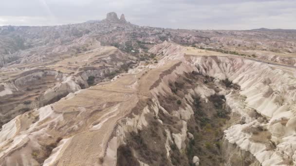 Вид на Каппадокию с воздуха. Индейка Гореме — стоковое видео