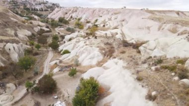 Kapadokya hava manzarası. Hindi. Goreme Ulusal Parkı