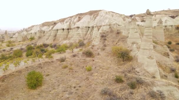 Capadocia vista aérea del paisaje. Pavo. Parque Nacional Goreme — Vídeos de Stock