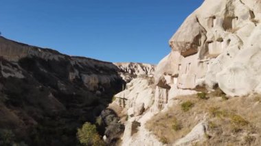Kapadokya hava manzarası. Hindi. Goreme Ulusal Parkı