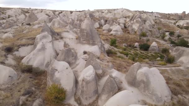 Kappadokia krajina letecký pohled. Krocan. Národní park Goreme — Stock video