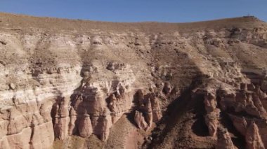 Kapadokya hava manzarası. Hindi. Goreme Ulusal Parkı