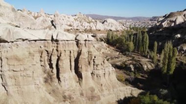Kapadokya hava manzarası. Hindi. Goreme Ulusal Parkı