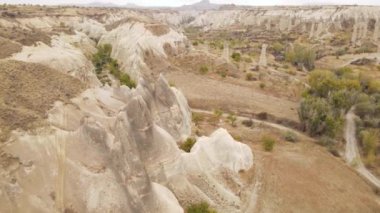 Kapadokya hava manzarası. Hindi. Goreme Ulusal Parkı