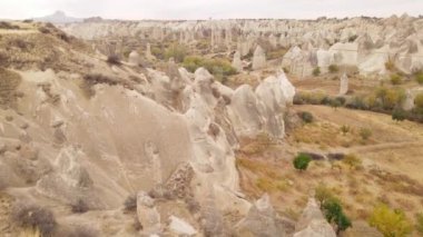 Kapadokya hava manzarası. Hindi. Goreme Ulusal Parkı
