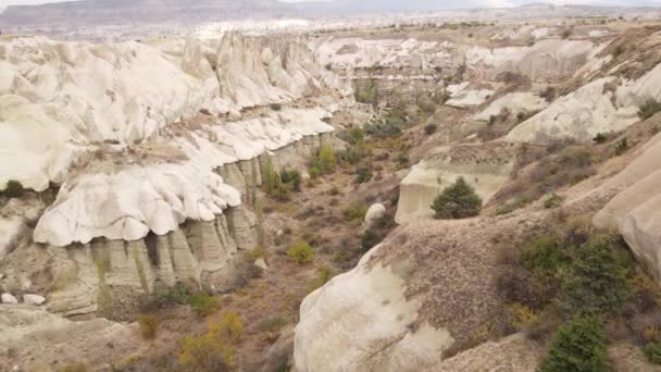 Widok z lotu ptaka na Cappadocia. Turcja. Park Narodowy Goreme — Wideo stockowe