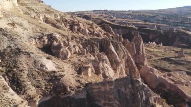 Kapadokya hava manzarası. Hindi. Goreme Ulusal Parkı