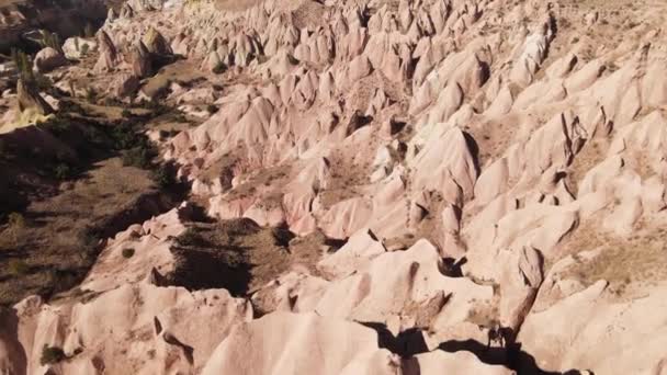 Capadocia vista aérea del paisaje. Pavo. Parque Nacional Goreme — Vídeo de stock