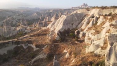 Kapadokya hava manzarası. Hindi. Goreme Ulusal Parkı