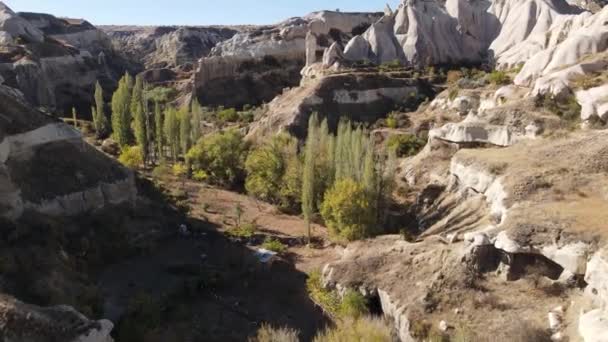 Cappadocia paesaggio vista aerea. Tacchino. Parco nazionale di Goreme — Video Stock