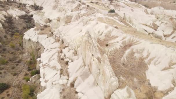 Kappadokien landskap antenn utsikt. Turkiet. Goreme National Park — Stockvideo