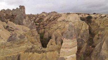 Kapadokya hava manzarası. Hindi. Goreme Ulusal Parkı