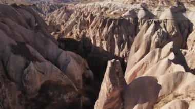 Kapadokya hava manzarası. Hindi. Goreme Ulusal Parkı