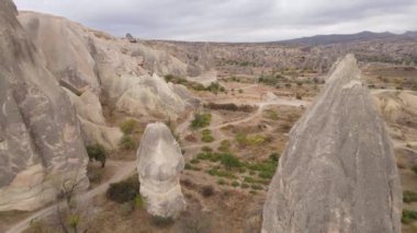 Kapadokya hava manzarası. Hindi. Goreme Ulusal Parkı