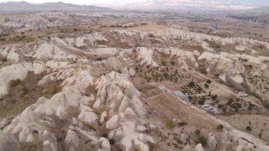Kapadokya hava manzarası. Hindi. Goreme Ulusal Parkı
