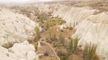 Kapadokya hava manzarası. Hindi. Goreme Ulusal Parkı