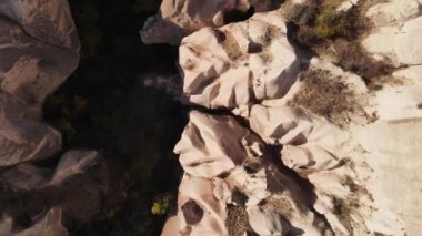 Kapadokya hava manzarası. Hindi. Goreme Ulusal Parkı