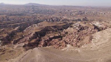 Kapadokya hava manzarası. Hindi. Goreme Ulusal Parkı