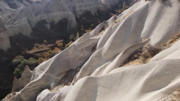 Cappadocië landschap uitzicht vanuit de lucht. Turkije. Nationaal park Goreme — Stockvideo