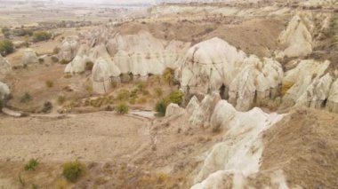 Kapadokya hava manzarası. Hindi. Goreme Ulusal Parkı