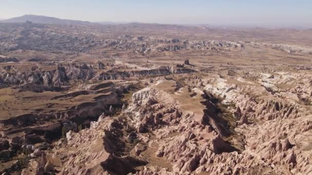 Cappadocia landscape aerial view. Turkey. Goreme National Park — Stock Video