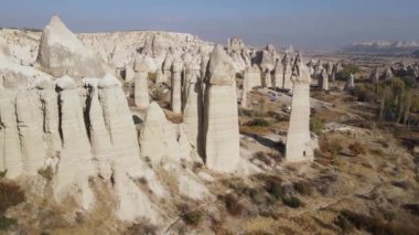 Kapadokya hava manzarası. Hindi. Goreme Ulusal Parkı