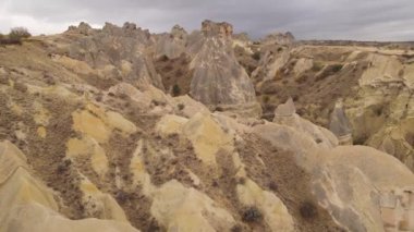 Kapadokya hava manzarası. Hindi. Goreme Ulusal Parkı