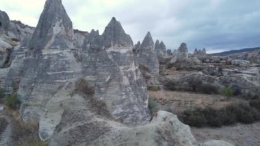 Kapadokya hava manzarası. Hindi. Goreme Ulusal Parkı