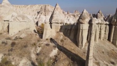 Kapadokya hava manzarası. Hindi. Goreme Ulusal Parkı