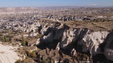 Kapadokya hava manzarası. Hindi. Goreme Ulusal Parkı