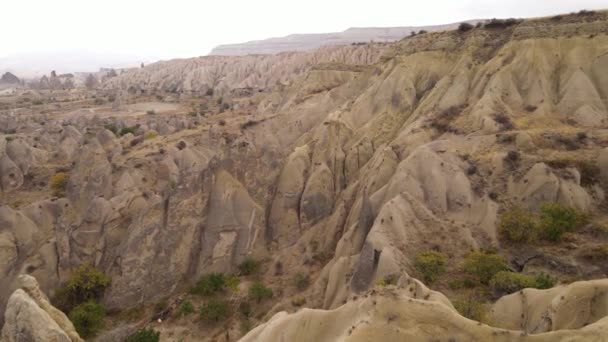 Kapadokya hava manzarası. Hindi. Goreme Ulusal Parkı — Stok video