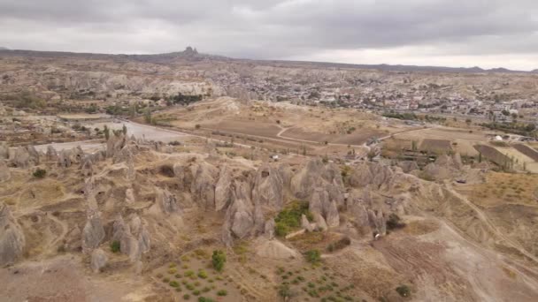 Kappadokien landskab luftfoto. Tyrkiet. Goreme Nationalpark – Stock-video