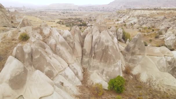 Capadocia vista aérea del paisaje. Pavo. Parque Nacional Goreme — Vídeo de stock