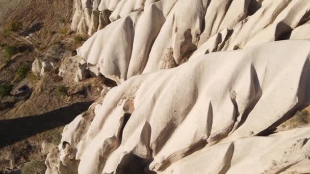 Kappadokien landskap antenn utsikt. Turkiet. Goreme National Park — Stockvideo