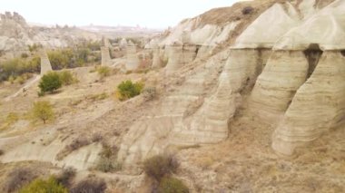 Kapadokya hava manzarası. Hindi. Goreme Ulusal Parkı