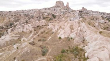 Kapadokya hava manzarası. Hindi. Goreme Ulusal Parkı