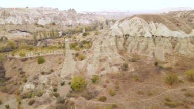 Kapadokya hava manzarası. Hindi. Goreme Ulusal Parkı