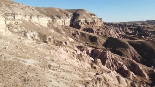 Cappadocia paesaggio vista aerea. Tacchino. Parco nazionale di Goreme — Video Stock