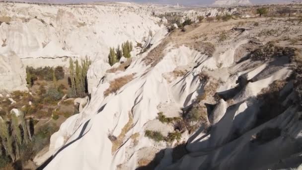 Kappadokia krajina letecký pohled. Krocan. Národní park Goreme — Stock video