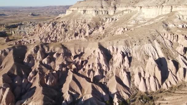 Cappadocia landscape aerial view. Turkey. Goreme National Park — Stock Video