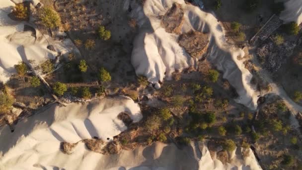 Capadocia vista aérea del paisaje. Pavo. Parque Nacional Goreme — Vídeo de stock