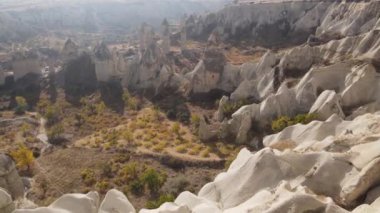 Kapadokya hava manzarası. Hindi. Goreme Ulusal Parkı