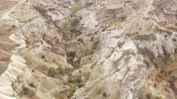 Αεροφωτογραφία τοπίου Καππαδοκίας. Τουρκία. Εθνικό Πάρκο Goreme — Αρχείο Βίντεο