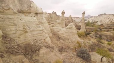 Kapadokya hava manzarası. Hindi. Goreme Ulusal Parkı