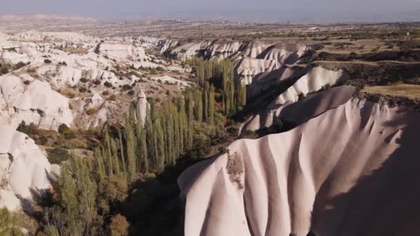 Capadocia vista aérea del paisaje. Pavo. Parque Nacional Goreme — Vídeo de stock