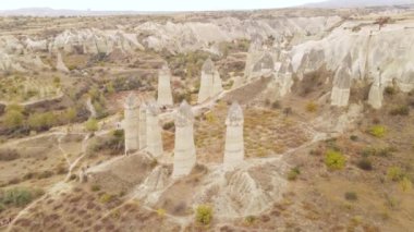 Kapadokya hava manzarası. Hindi. Goreme Ulusal Parkı