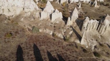 Kapadokya hava manzarası. Hindi. Goreme Ulusal Parkı