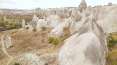 Kapadokya hava manzarası. Hindi. Goreme Ulusal Parkı